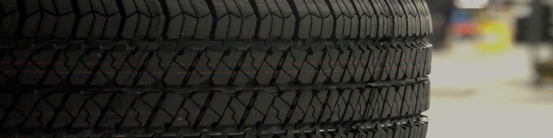 close up view of a tire laid down on it's side