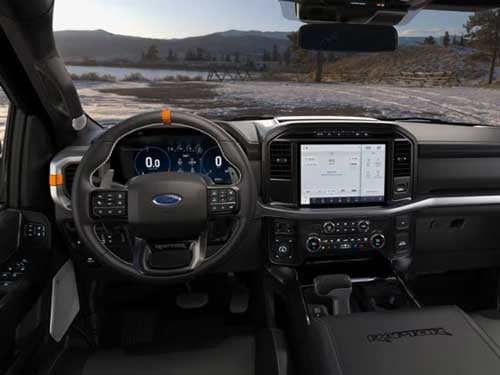 2023 Ford F-150 Raptor interior view of dash area