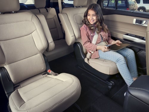 2024 Ford Explorer view of middle and back seats and girl in middle seat