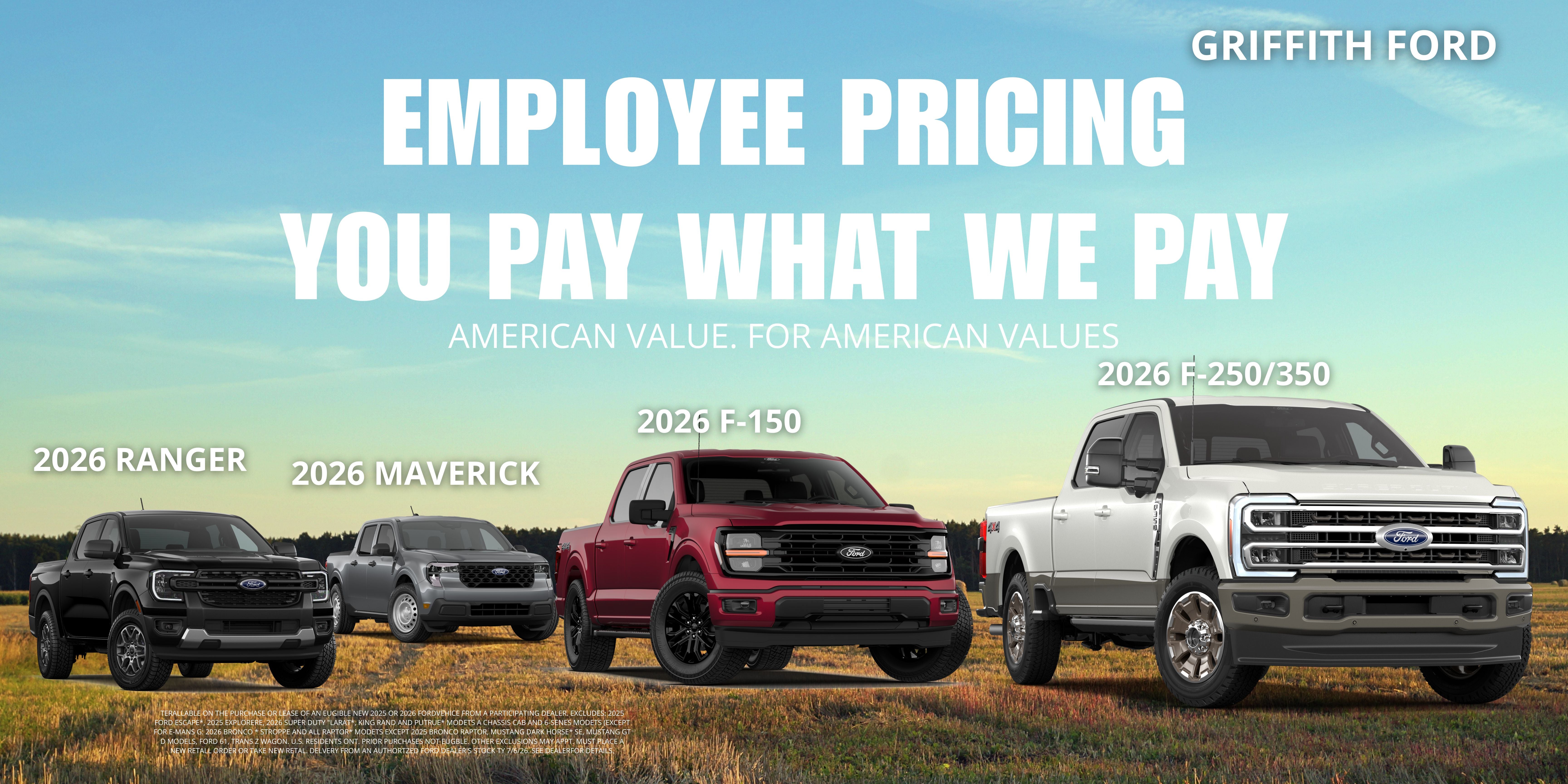 EMPLOYEE PRICING YOU PAY WHAT WE PAY